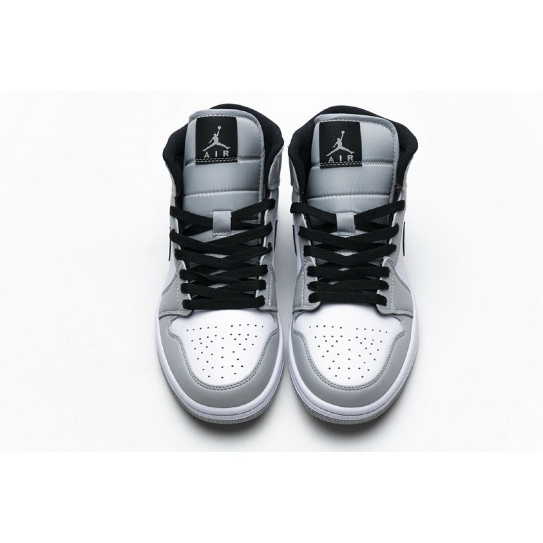 Hot Air Jordan 1 Mid Light Smoke Grey Gray White 554724 092 Air Jordan 1 Mid Shoes